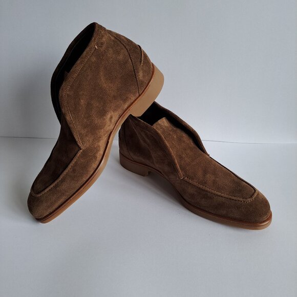 NEW Di Bianco Fidenza Men's Brown Suede Slip On Ankle Boots Shoes - Picture 9 of 16